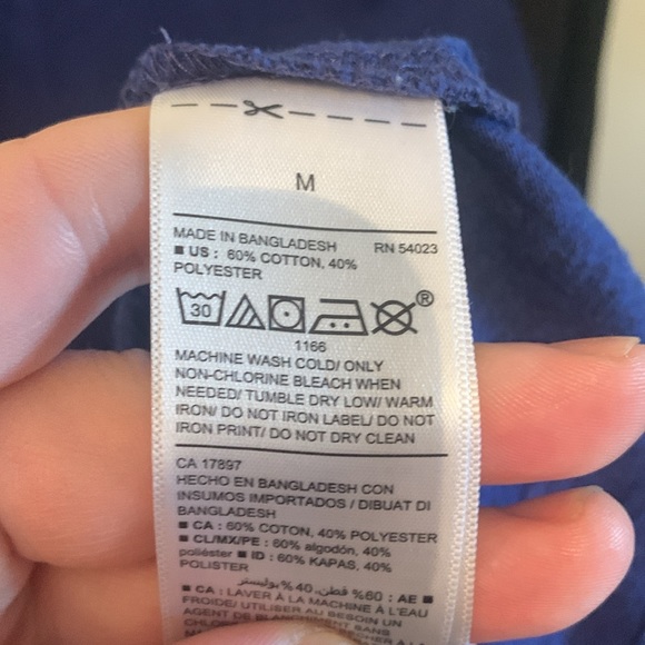 Stellar Old Navy Soft Washed Deep Space Blue/Black 2 Tone Long Sleeve T SZ Med - Picture 5 of 6